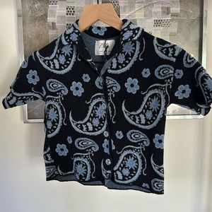 Zara KIDS knit button-down Hawaiian-style shirt, excellent worn condition